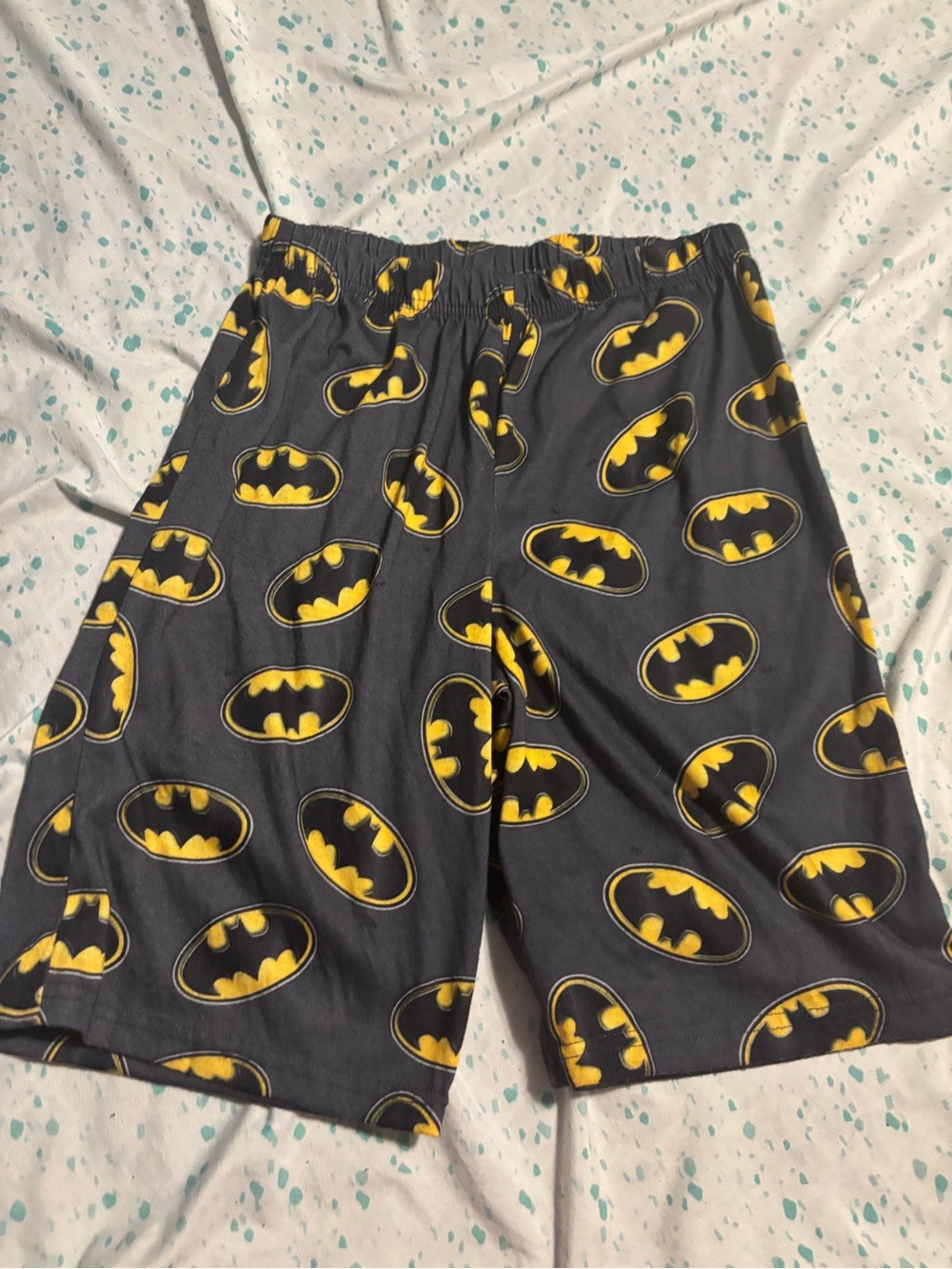 DC Comics Boys' Batman Logo Gray and Yellow Pajama Shorts